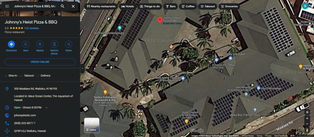 johnnys heist maui review pizza overhead satellite map 1024x448 - Johnnys Heist Maui Review: Is This Maui's Best Pizza?