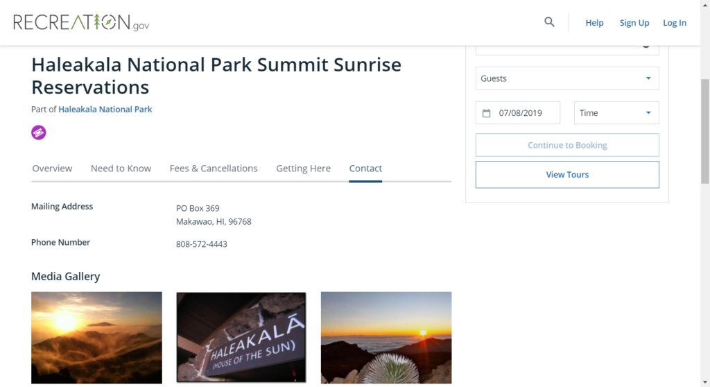 haleakala sunrise reservations official website